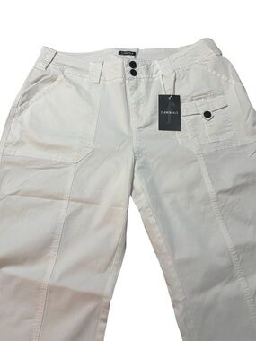 Flamingals White Cargo Pants Women’s High Rise Wide Leg Utility Pants NWT